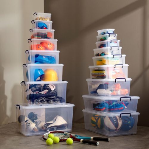 Tároló doboz tetővel átlátszó 42L gurulós Clear 30167