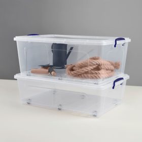 Tároló doboz tetővel átlátszó 30L gurulós Clear 30157