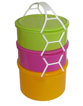 Ételhordó 3 részes 2x1,5L+2,0L színes 51SL