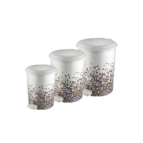 Szemetes szett pedálos 3 részes 11/17/24L dekoros 370