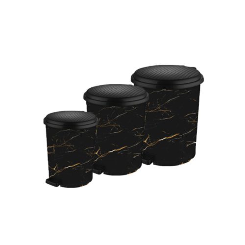 Szemetes szett pedálos 3 részes 11/17/24L dekoros 370