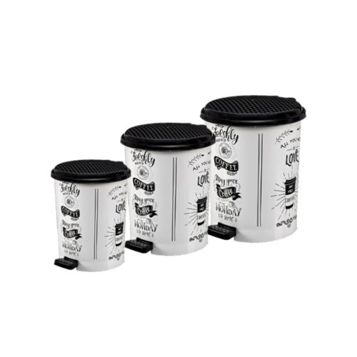 Szemetes szett pedálos 3 részes 11/17/24L dekoros 370