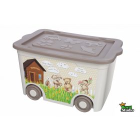 Tárolódoboz gurulós gyerek mintás 55L 310