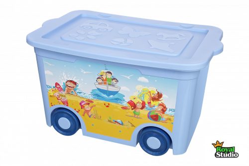 Tárolódoboz gurulós gyerek mintás 55L 310