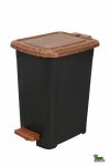 Szemetes pedálos fa hatású fedéllel 8L Slim W344