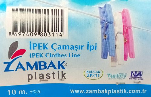 Ruhaszárító kötél 10m 12db ZP-311 AKCIÓ