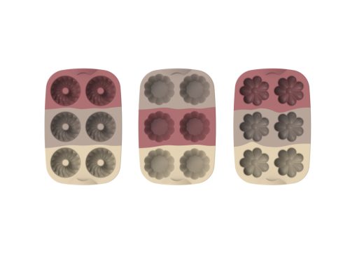 Szilikon sütőforma szett virág muffin fánk 6db 30010-2