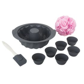 Szilikon szett kuglóf-muffin forma spatulával 30024