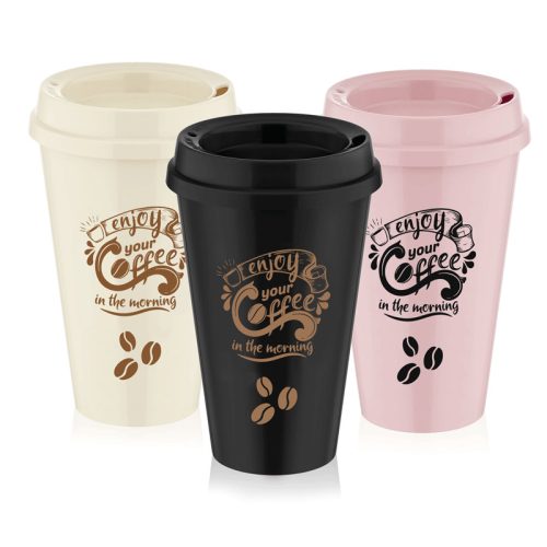 Kávéspohár tetővel műanyag 450ml  L-00751