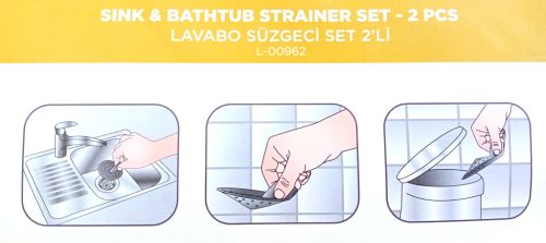 Mosdó és kádszűrő szett 2db L-00962