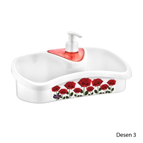 Folyékony szappanadagoló szivacstartóval 26x12x13cm TE-500