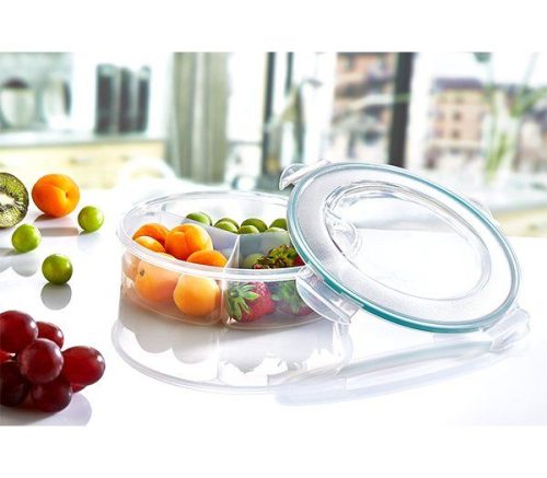 Ételtároló 3 részes osztott kerek 3x0,45L LC-500