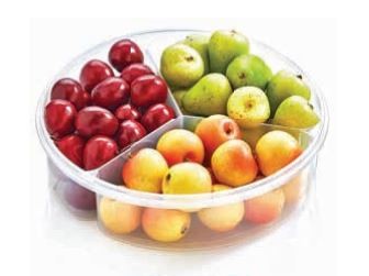 Ételtároló 3 részes osztott kerek 3x0,45L LC-500