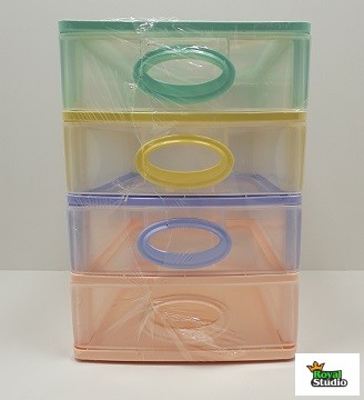 Fiókos tároló 4 szintes 27x19x27cm DW-115