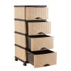 Komód rattan hatású 4fiókos 38x47x95cm bézs-barna OR-160