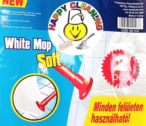 Mop fej fehér 2db Happy Cleaning RS-1124
