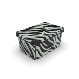 Tároló doboz tetővel 5L Zebra minta