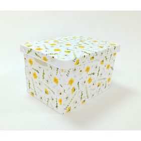 Tároló doboz tetővel 17L Virágos