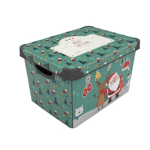 Karácsonyi mintás tároló doboz 20L AKCIÓ