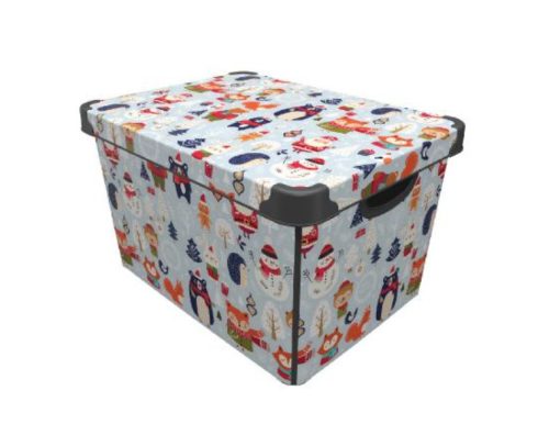 Karácsonyi mintás tároló doboz 20L AKCIÓ