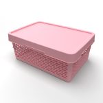 Tároló doboz tetővel rózsaszín 5L