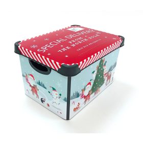 Karácsonyi mintás tároló doboz 17L AKCIÓ