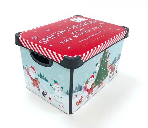 Karácsonyi mintás tároló doboz 17L AKCIÓ