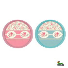 Tálca kerek rózsa mintás 161061-801