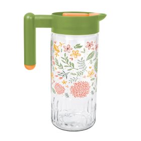 Kancsó üveg virág mintás 1,46L 111118-157