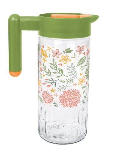 Kancsó üveg virág mintás 1,46L 111118-157