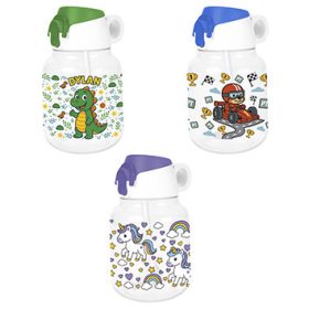 Kulacs szívószállal gyerek mintás 800ml 161676-103