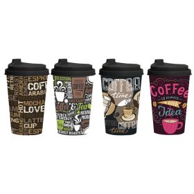 Kávéspohár tetővel műanyag 340ml 161912-100