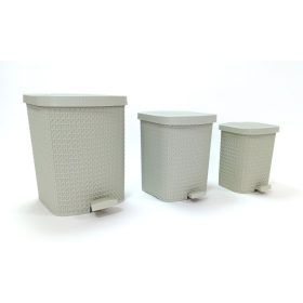   Szemetes pedálos 3db-os szett 8,0+12+22L kötött mintás 8157 AKCIÓ