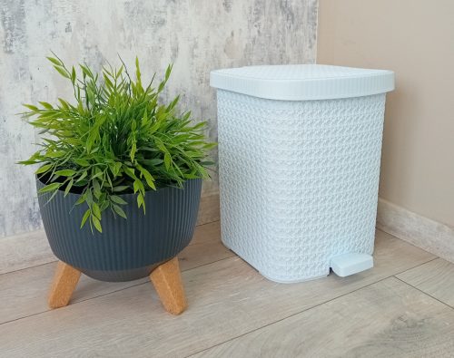 Szemetes pedálos 3db-os szett 8,0+12+22L kötött mintás 8157 AKCIÓ