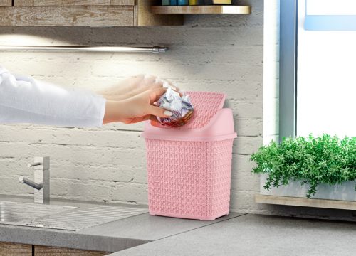 Szemetes billenős 10L kötött mintás 8119