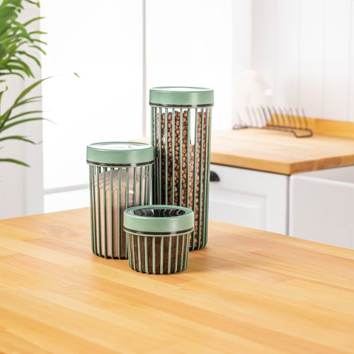 Fűszertartó kerek 3db 0,5+1,1+1,7L BNM-4313 AKCIÓ