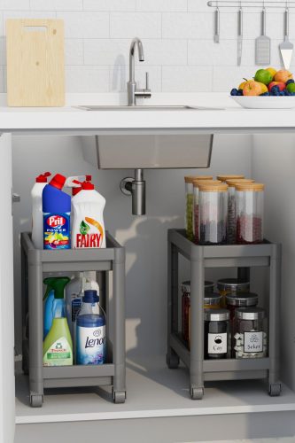 Gurulós tároló polc 2 szintes OM-0190