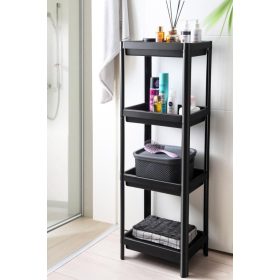 Álló polc fekete műanyag 4 polcos SP-317