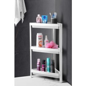 Álló polc sarok fehér műanyag 3 polcos SP-314