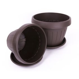 Virágedény Dália 1,8 l alátéttel barna 180