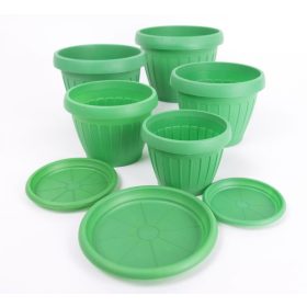 Virágedény Dália 1,8 l alátéttel zöld 180