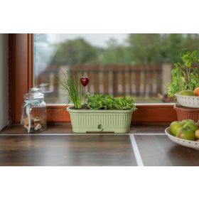 Virágláda alátéttel Verbéna 1,9L olivazöld 300