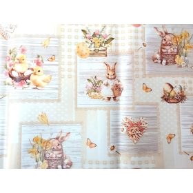   Asztalterítő viaszos vászon Happy Home húsvéti 140x100cm RS-1451