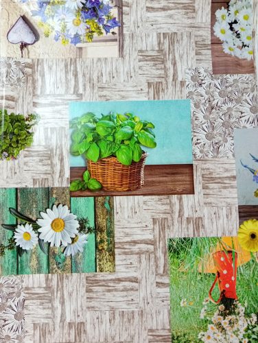 Asztalterítő viaszos vászon Happy Home 140x200cm RS-1454