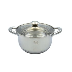 Lábas rozsdamentes acél üveg fedővel 4,6L ZSC-1222