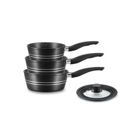   Nyeles főzőedény szett márvány bevonat szilikon fedővel 20/18/16 cm RL-FS3M