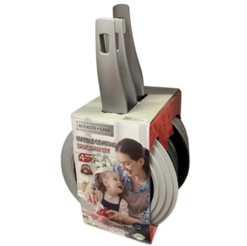 Nyeles főzőedény szett márvány bevonat szilikon fedővel 20/18/16 cm RL-FS3M