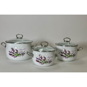   Zománcozott lábas szett Levendula Happy Cooking 2,5/3,5/5,0L RS-1325