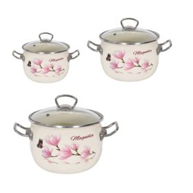   Zománcozott lábas szett Magnólia Happy Cooking 2,5/3,5/5,0L RS-1328