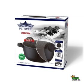 Fazék gránit bevonat 6,5L üveg fedővel PH-15810-28